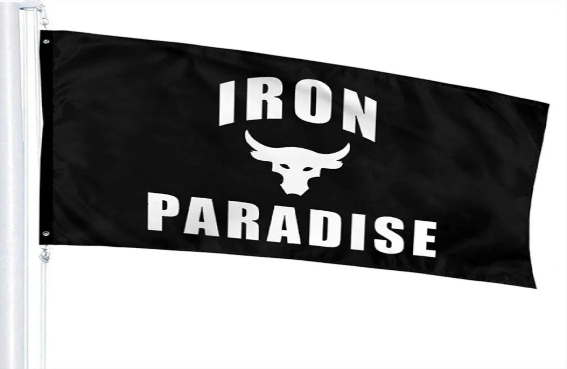 Iron Paradise Vlaggen 3x5ft Sportclub Buiten Binnen Op maat 3X5FT Bedrukt polyester Dubbel stiksel met messing doorvoertules4424531