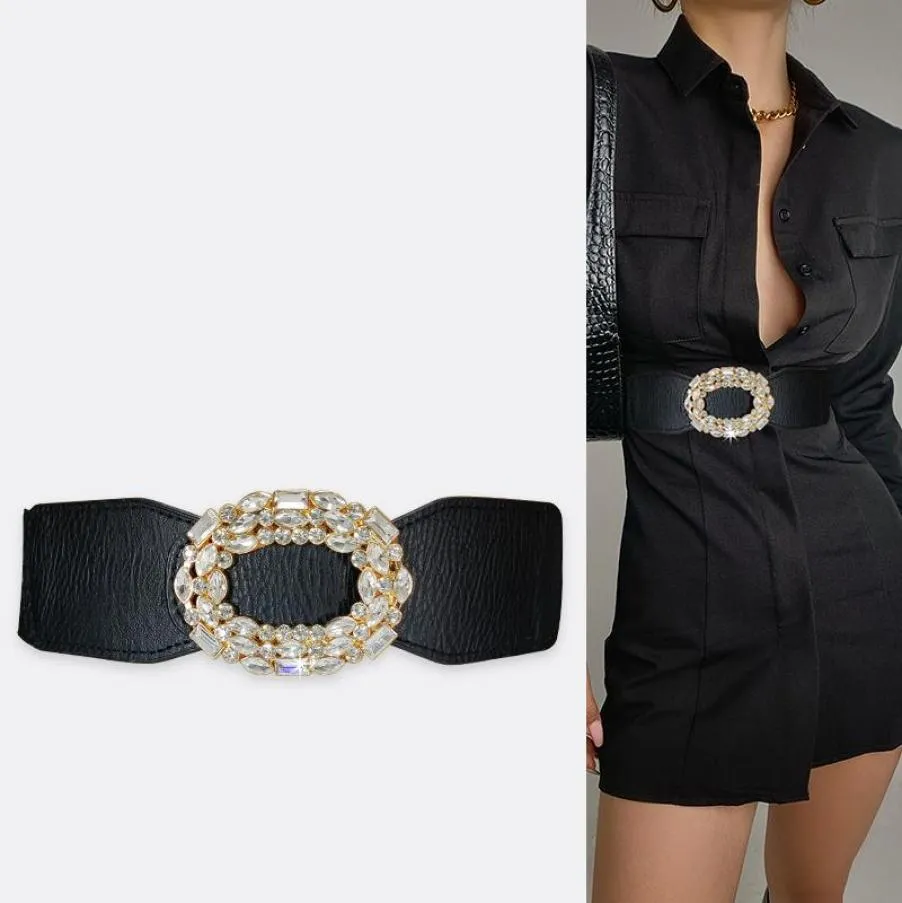 Gürtel Elastische Glänzende Strass Korsett Gürtel Damen Taille Für Frauen Hohe Qualität Stretch Kummerbunds Strass Breiten BundBelts1743808