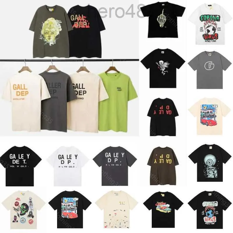 Luxury Mens T Shirts Gallery Depts Depts Mens Tshirt tvättade nödställda tyg Tees Tshirts Women Designer Galleryes Cottons Depts