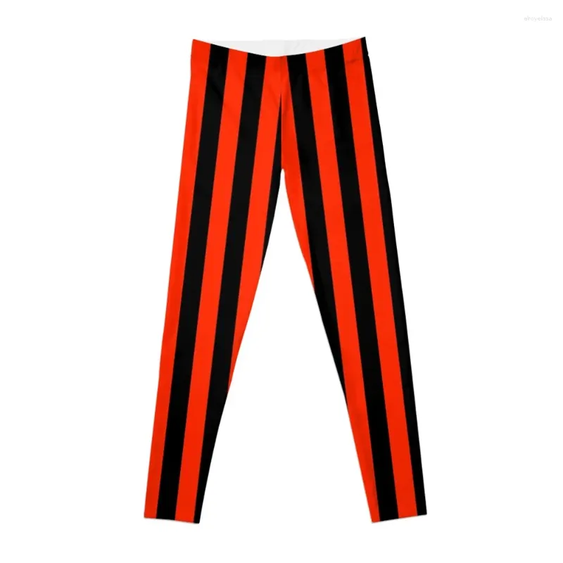 Calças ativas brilhantes vermelho e preto listras verticais leggings feminino push up yoga wear mulher ginásio