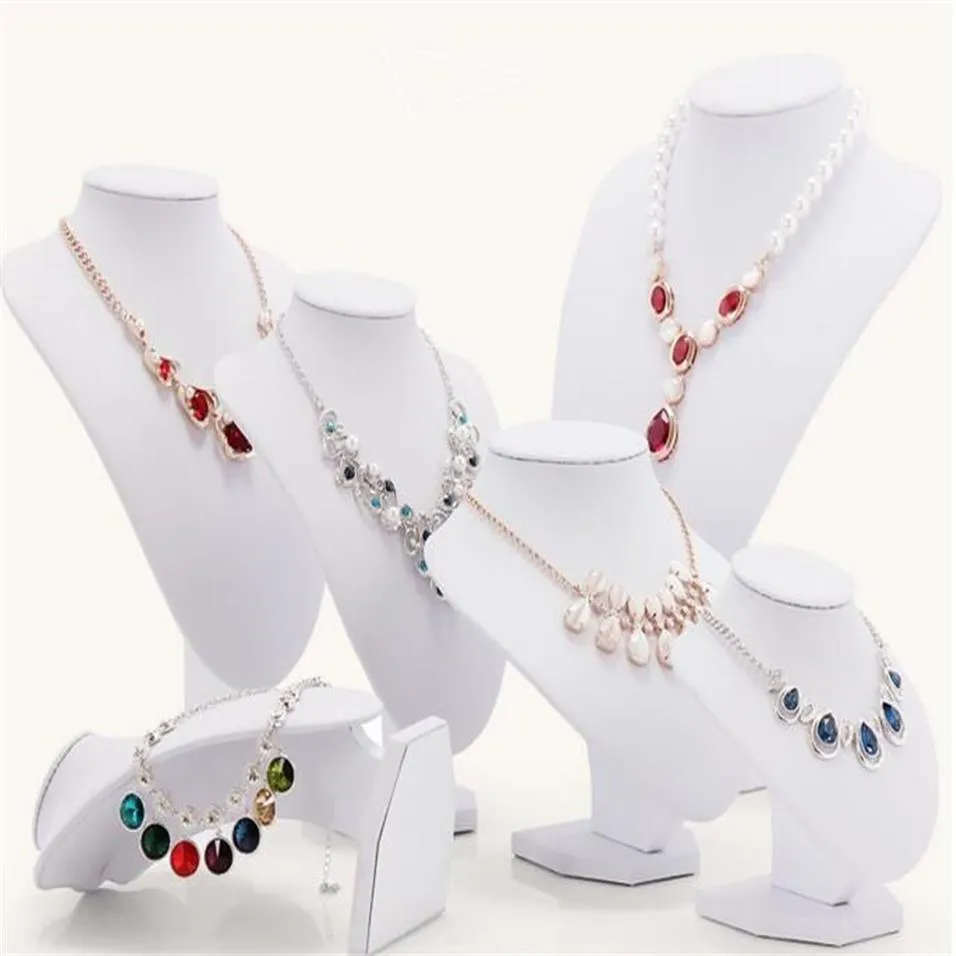 Présentoir à bijoux, étagère d'exposition de colliers, porte-bijoux, boîte de support pour bijoux, support de pendentif de collier, cuir blanc 280n