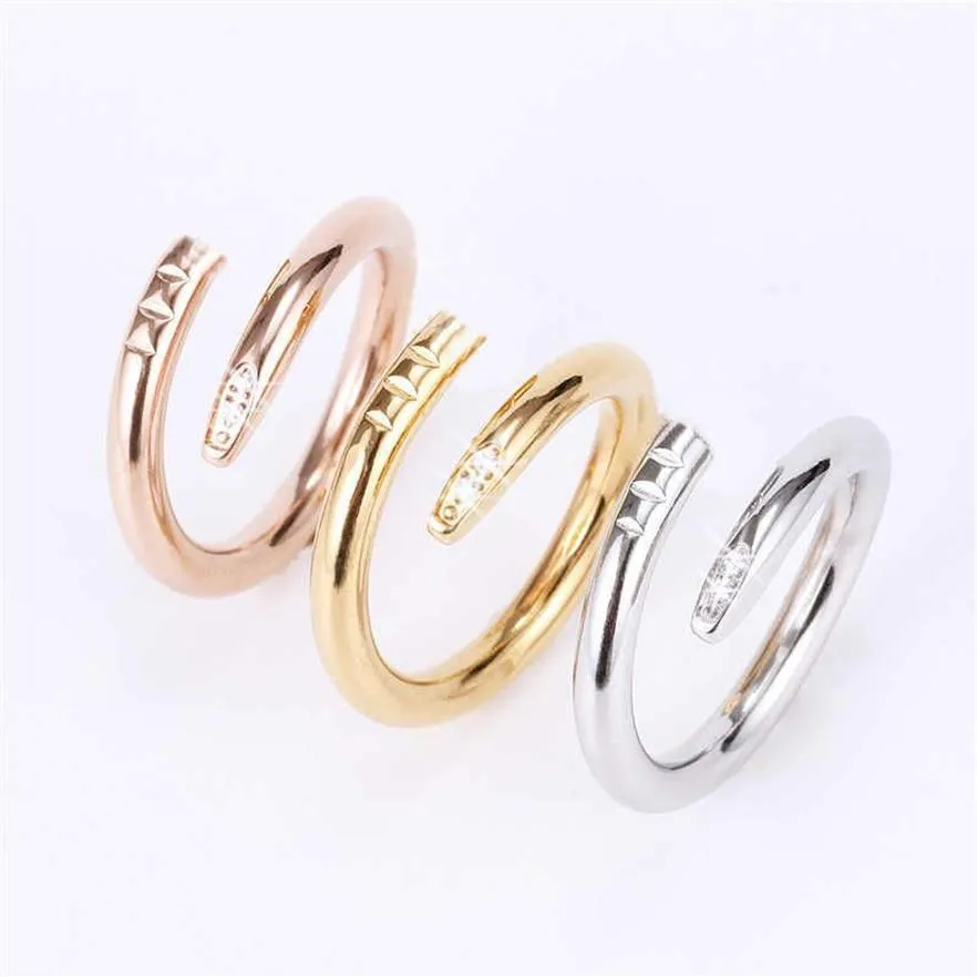 Love Ring Titanium Steel Single Nail Ring European och American Fashion Street Hip-Hop Casual Par Birthday Engagement Holiday G221Y