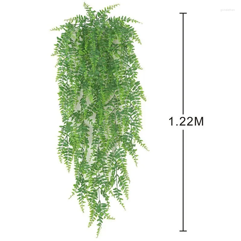 Decorative Flowers 48inch/120cm Artificial Greenery Fern Rattan Hanging Vine Outdoor Plastic Vines For Jungle Party Decorations Supplies