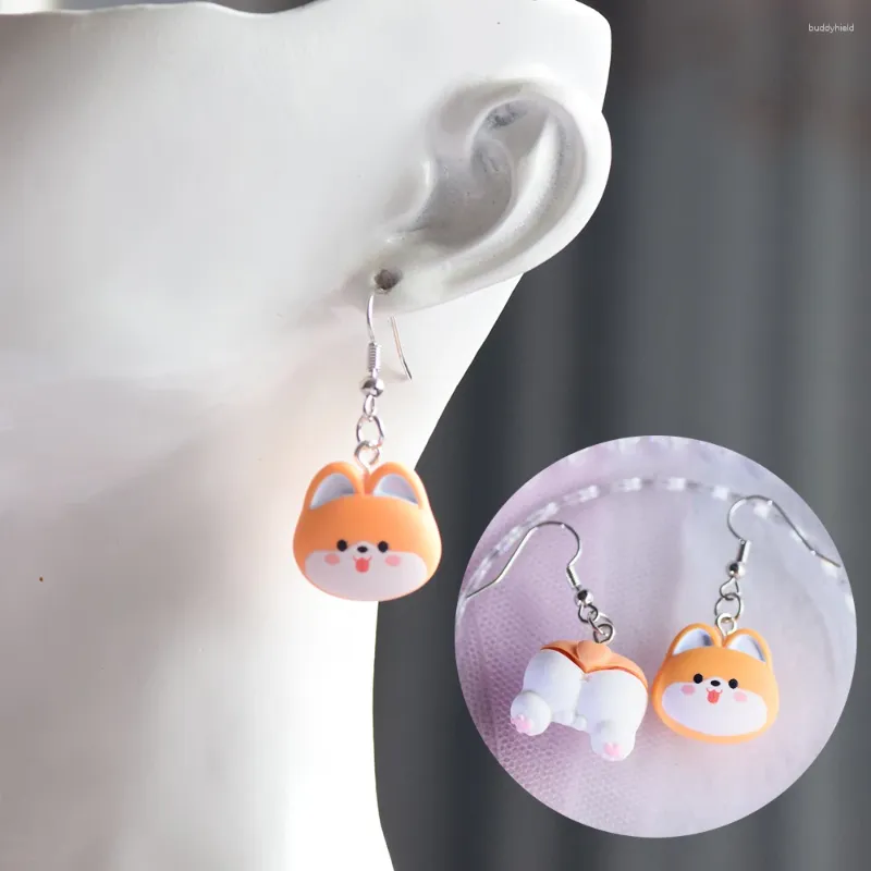 Dangle Earrings Dog Koki Statement Funny Cartoon Animal Resin Creative Jewelry Birthday Gifts For Women Girls