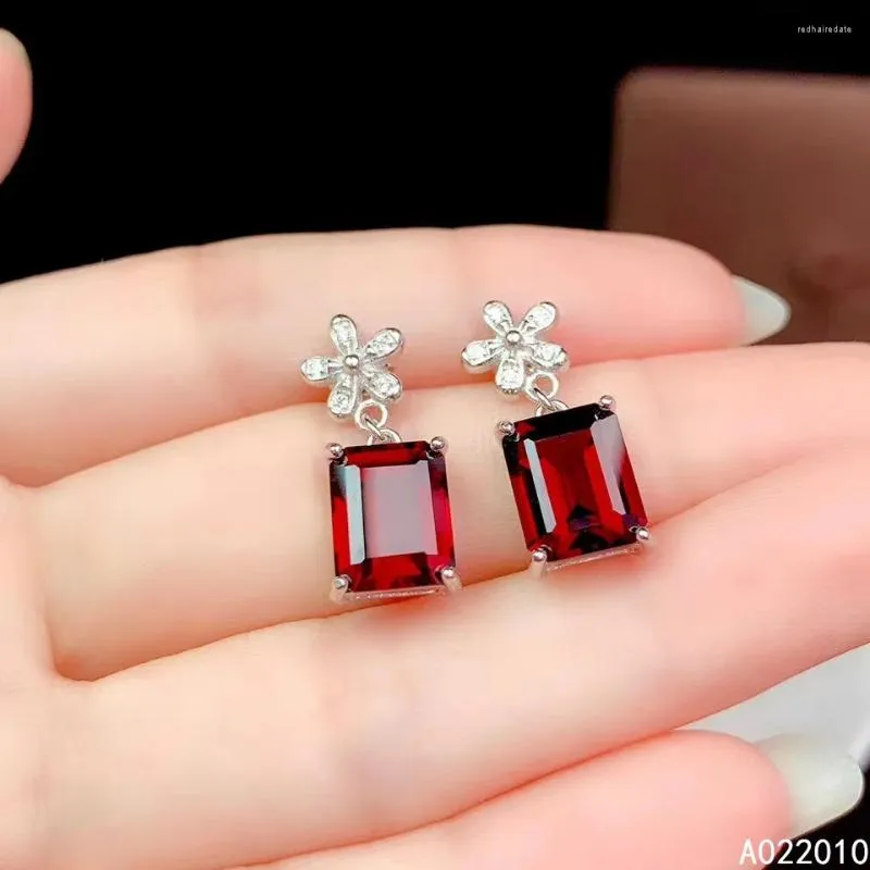 Brincos de garanhão KJJEAXCMY joias finas 925 prata esterlina incrustada com pedras preciosas naturais garnet feminino brincos de orelha elegante teste de suporte