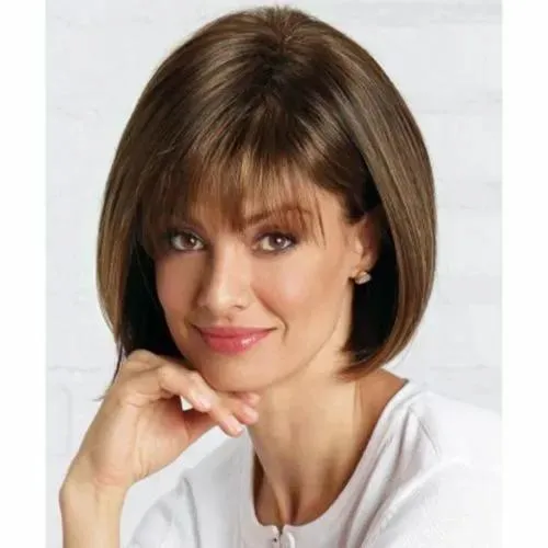 Wigs 100% Real hair! Fashion Sexy Brown Mixed Short Women's Hair Wig