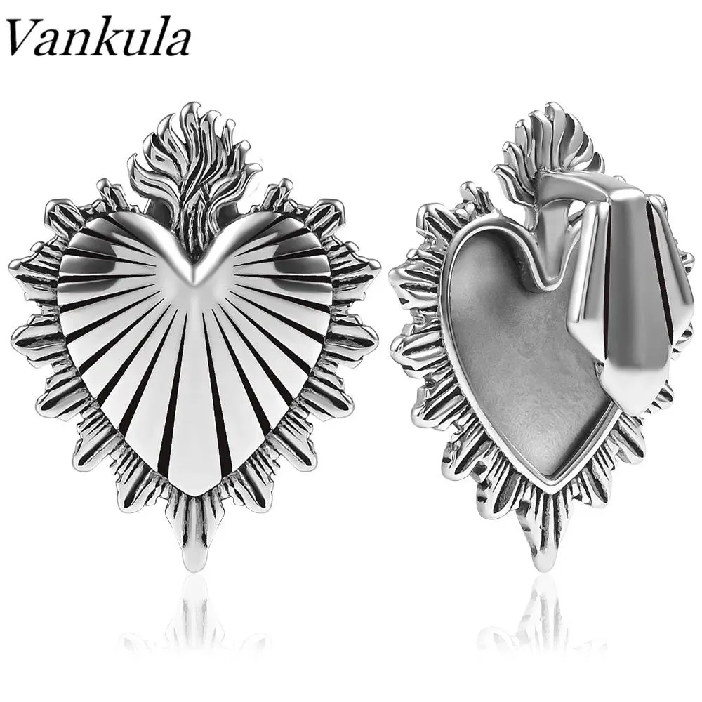Jewelry Vankula – cintres d'oreille Punk en forme de cœur, poids pour jauges d'étirement, bouchons d'extension en acier inoxydable, Tunnels, bijoux pour le corps, 2 pièces