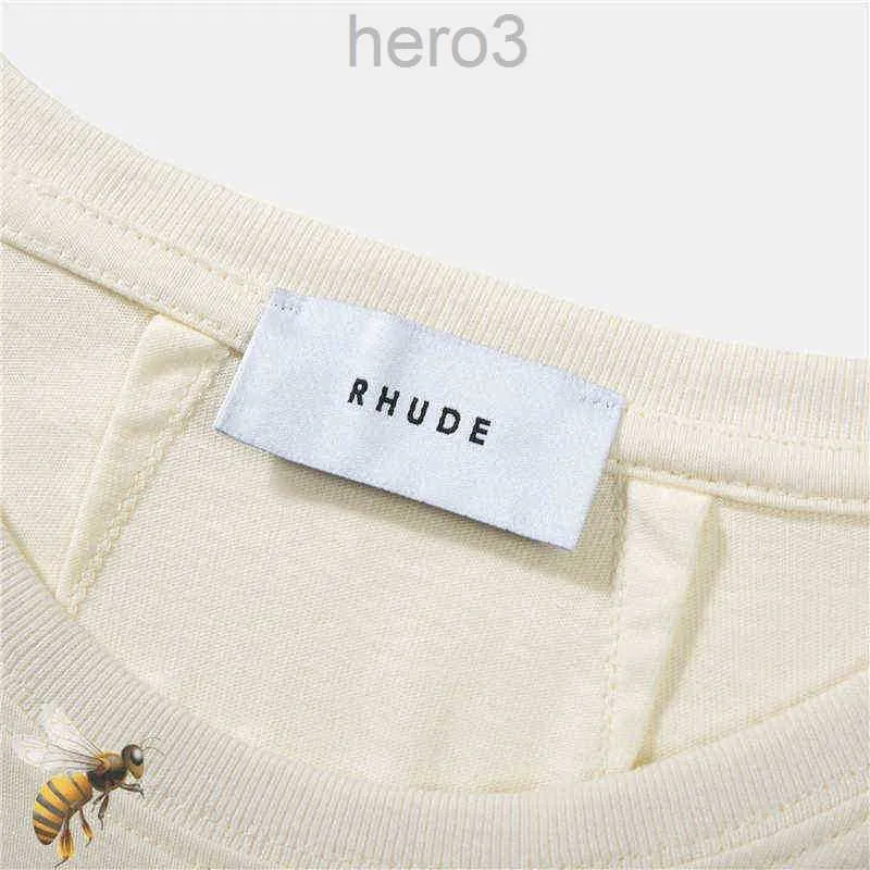 Summer Collection Rhude Tshirt Oversize Heavy Fabric Couple Dress Top Quality t Shirt 9LKA