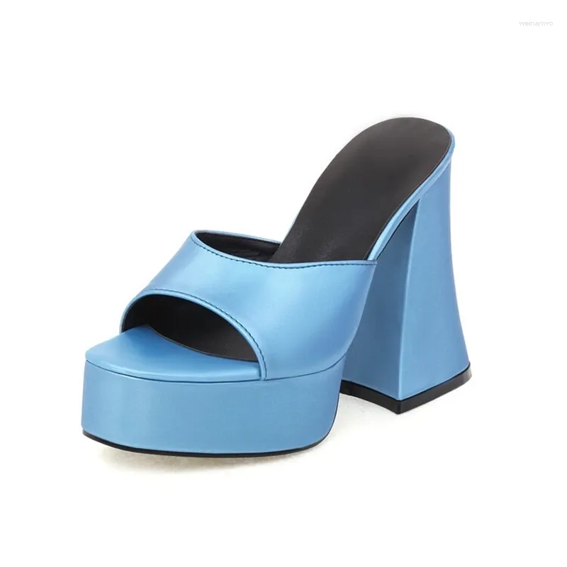 Sandaler blxqpyT Sandaleas de Mujer 2023 Designer Woman High Heels Sexig plattform Peep Toe Party Wedding Shoes Big Size 43 336-15
