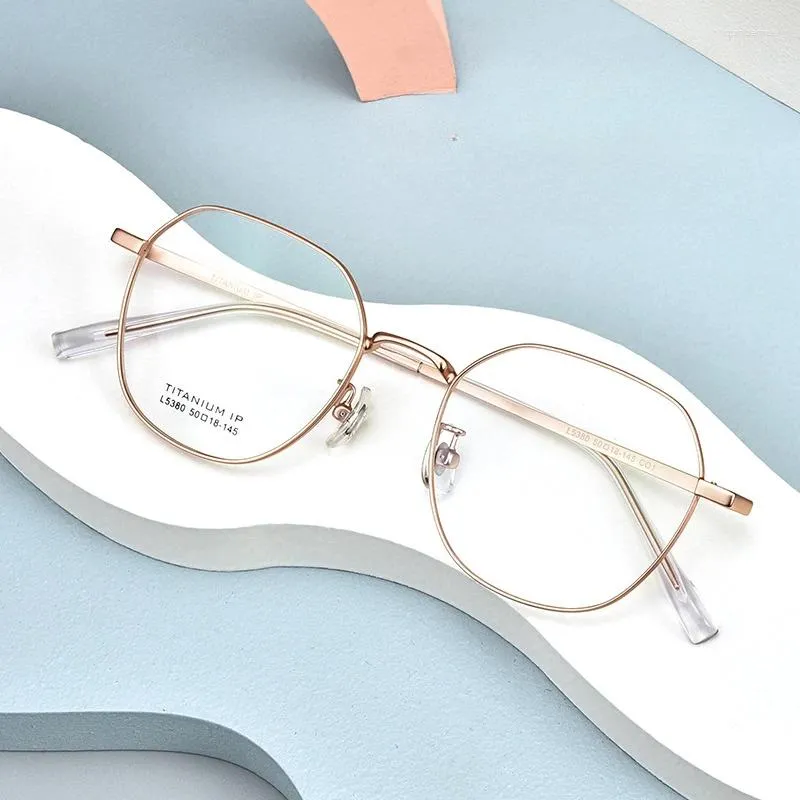 Sunglasses Frames 50mm Vintage Glasses Rim Optical Frame Metal Spectacle Polygon Ultra Light Plain Small Size