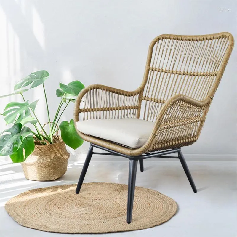 Mobili da campeggio Sedie da pranzo in rattan Poltrona da cucina Sedia Moderna e minimalista Per il tempo libero All'aperto Nordico Per designer