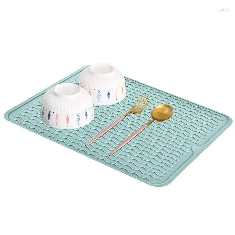 Tapis de Table en Silicone, tapis de séchage pour égouttoir la vaisselle, protection pliable pour évier, support en caoutchouc lavable