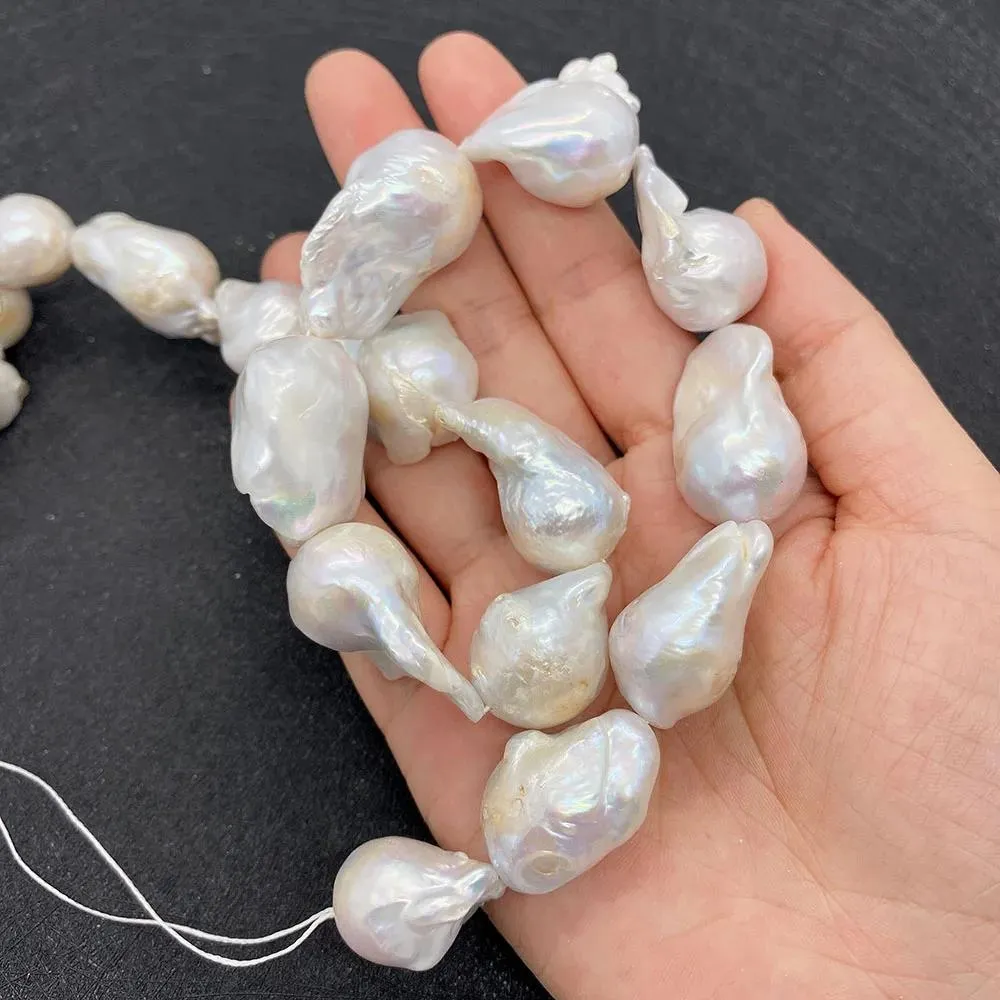 Perles Natural Eau douce Perle Baroque Baroque Taille de forme irrégulière Perle pour le bricolage de bijoux de bijoux Boules d'oreilles 15x2025x40mm