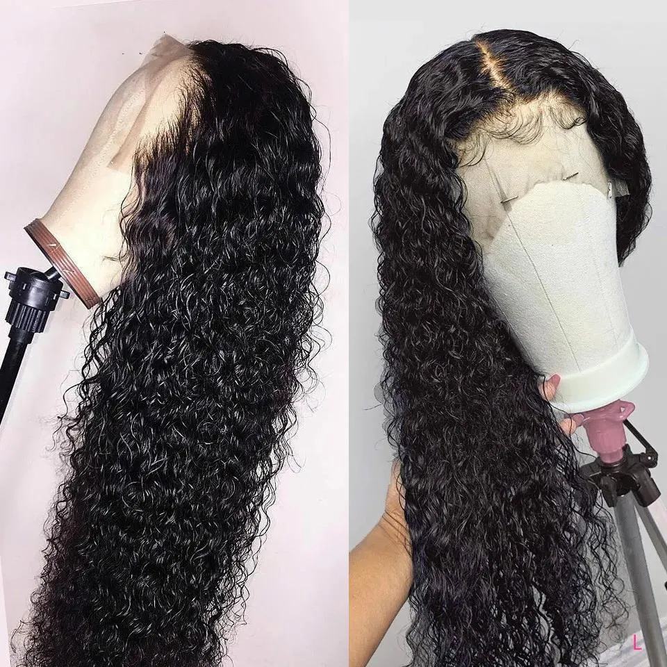 Peruker brasilianska jerry curl peruk spetsar front peruk kort lockig spets front mänskliga hår peruker före plockade 13x4 13x6 peruker för svarta kvinnor