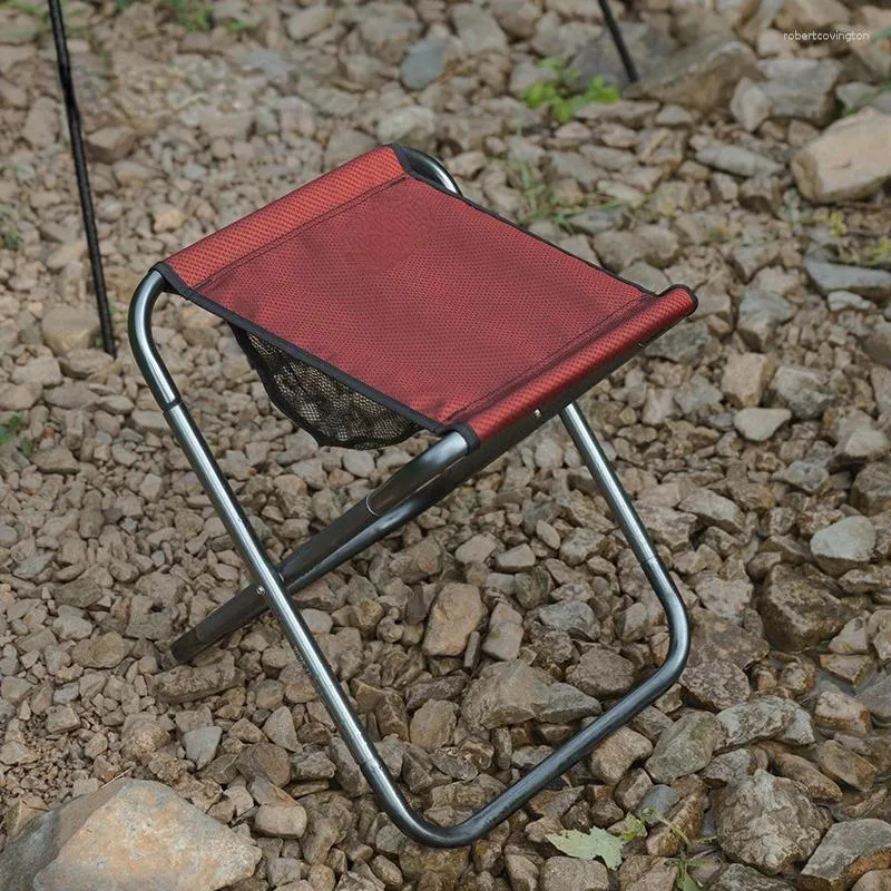 Mobilier de camp Chaises de camping et de pique-nique en plein air Banc pliant en alliage d'aluminium portable Croquis Pique-nique Pliable Chaise de pêche de grande taille