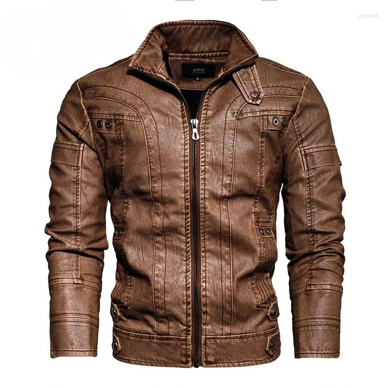 Men's Jackets 2023 Leather Clothing High Quality Imitation PU Top Retro European And American Jacket Fashion Brand