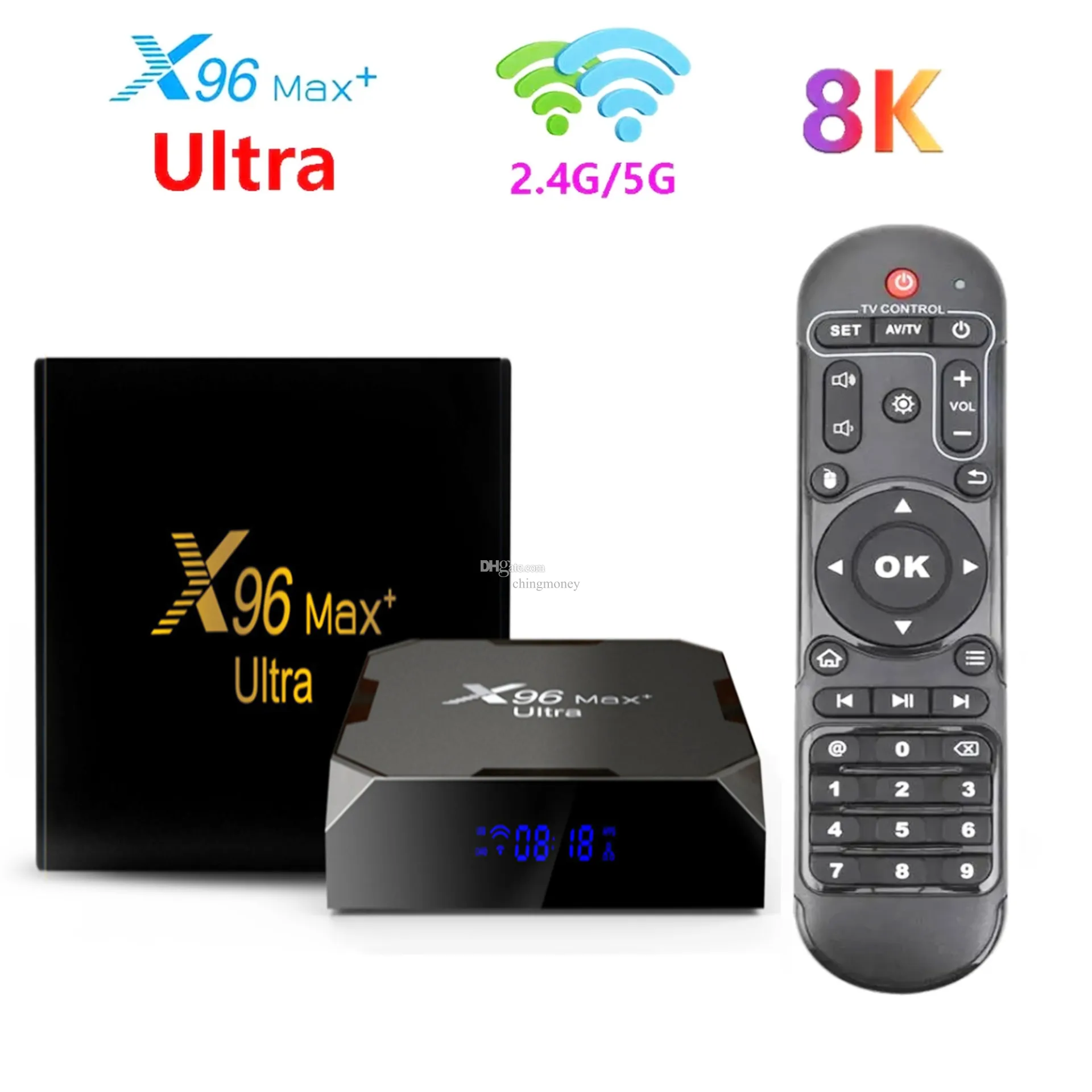 Autentico X96 Max Plus Ultra Smart TV Box Android 11 Amlogic S905X4 4 GB 32 GB 64 GB AV1 8K Wifi BT4.1 X96Max Plus 8K Media Player 3D Set Top Box