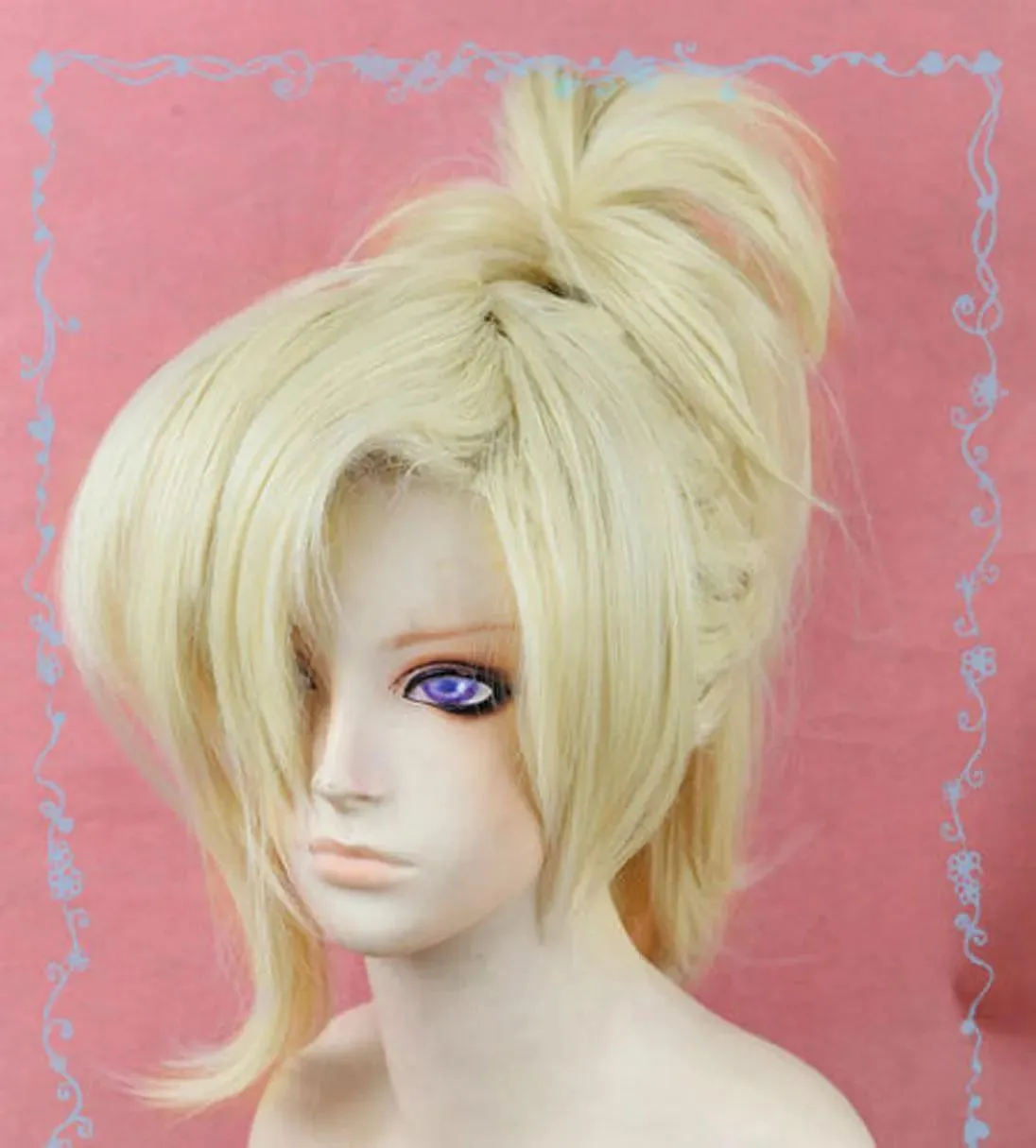 その他の送料無料ウォッチマンOW Mercy Angela Ziegler Fake Glow Blonde Ponytail Cosplayかつら