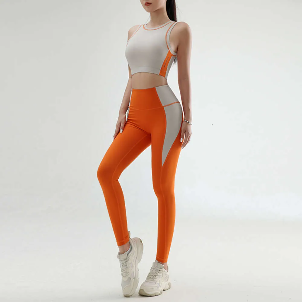 Lu Align Lu Set Yoga Sport BH pak Dameslegging kleding kleur gym botsende trainingskleding pak verzameld ondershirt hijs heup strakke broek LL Citroen