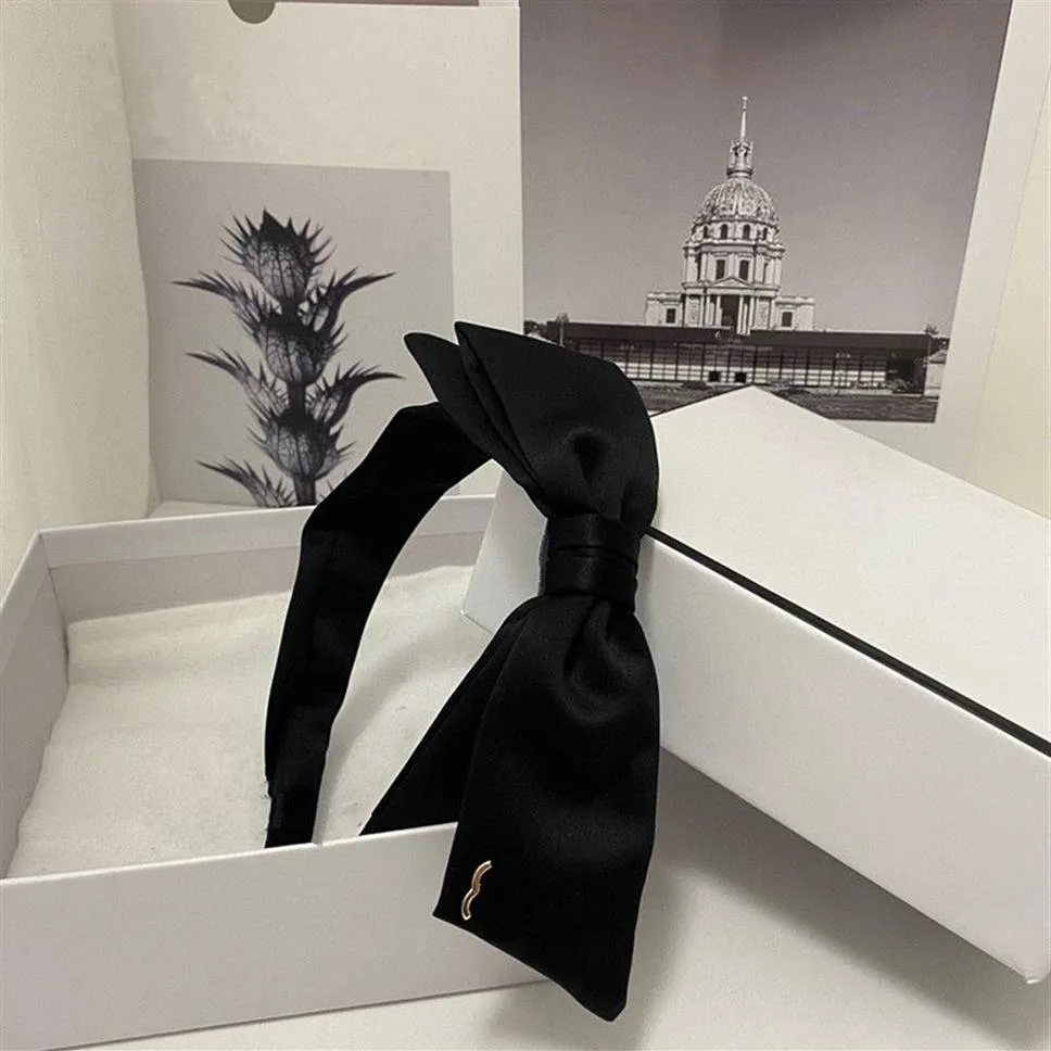 2022 moda cabelo bowknot c-letra designers headbands para mulheres preto luxo faixa de cabelo qualidade meninas bandana com box288b