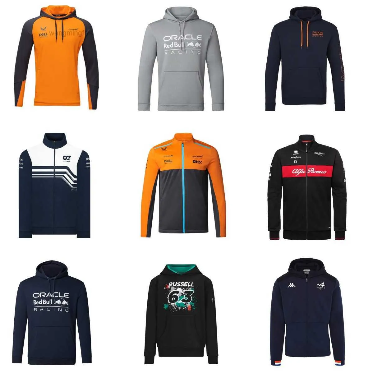2024 Trend New Stylemen's Sweatshirts Men's Outdoor 2023 Hot Selling Autumn Winter Team F1 Racing Suit med flera långärmade huvtröjor Varma fleecehuvjackor