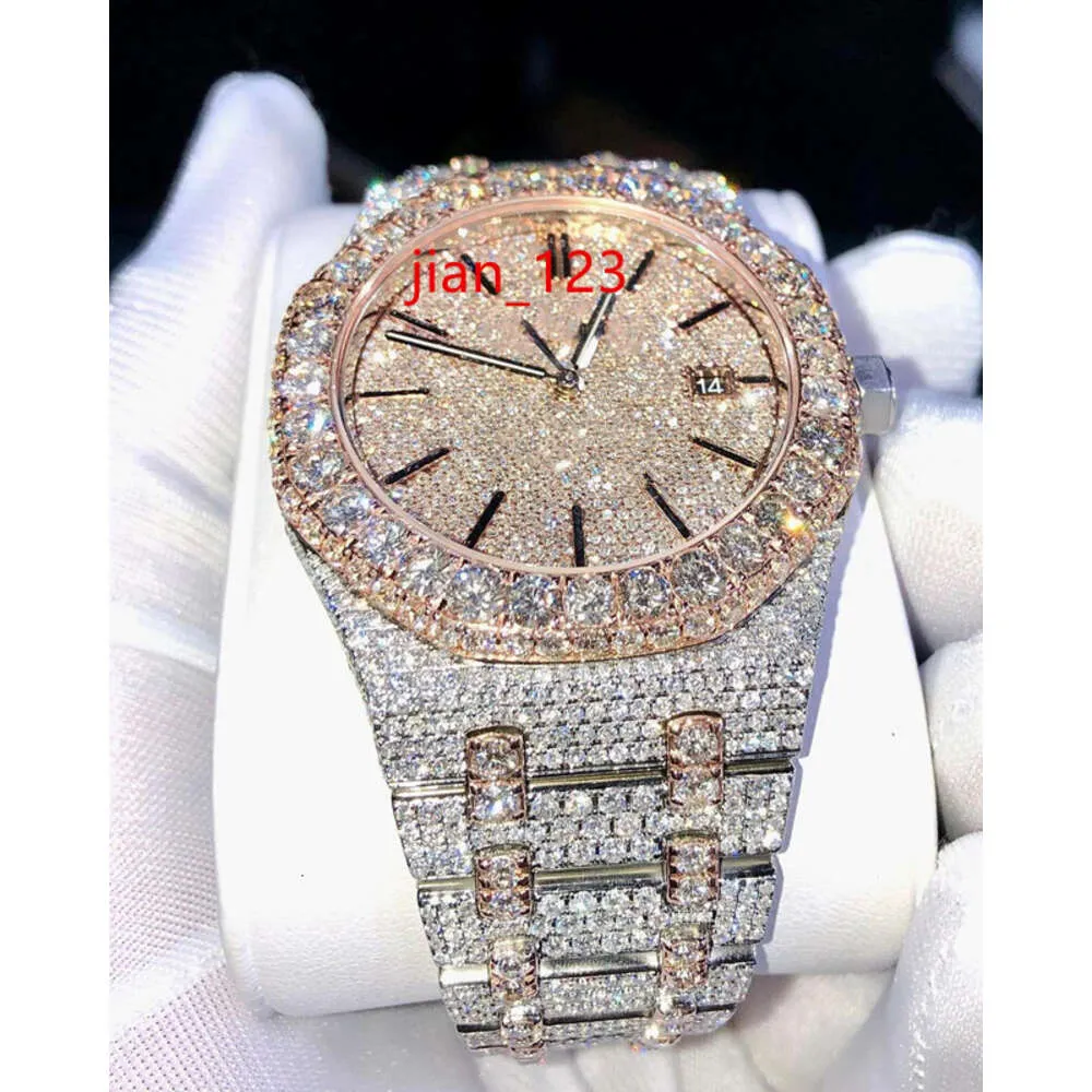 Luxo moissanite diamante relógio gelado relógio masculino designer para relógios masculinos de alta qualidade montre movimento automático relógios orologio. Montre de luxo l21