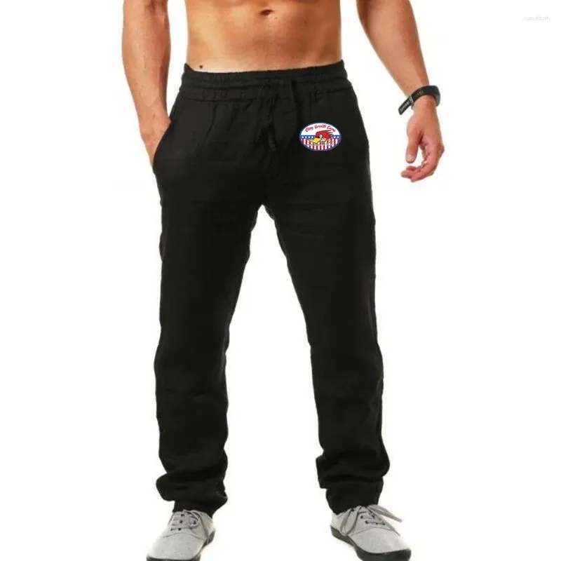 Pantalon pour hommes 2024 M. Horsepower Clay Smith Cams Coton Lin Automne Respirant Pantalon de couleur unie Fitness Streetwear