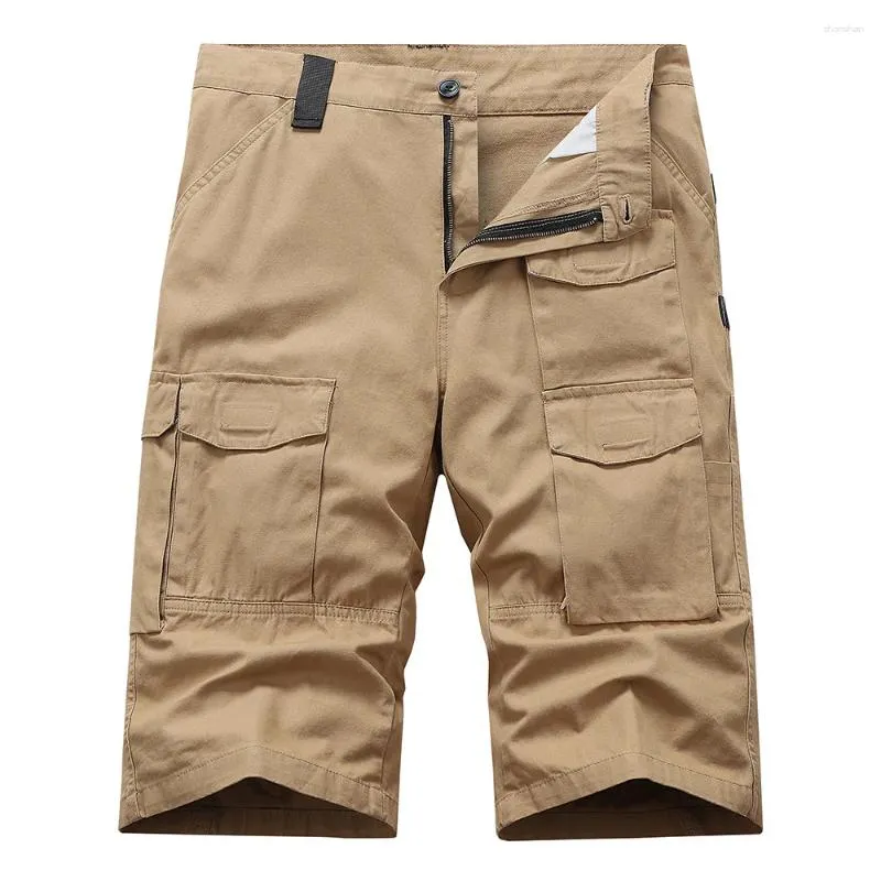 Pantalon Cargo pour hommes, longueur aux genoux, Short d'été décontracté en coton, culotte multi-poches, pantalon court, Camouflage militaire, 5XL