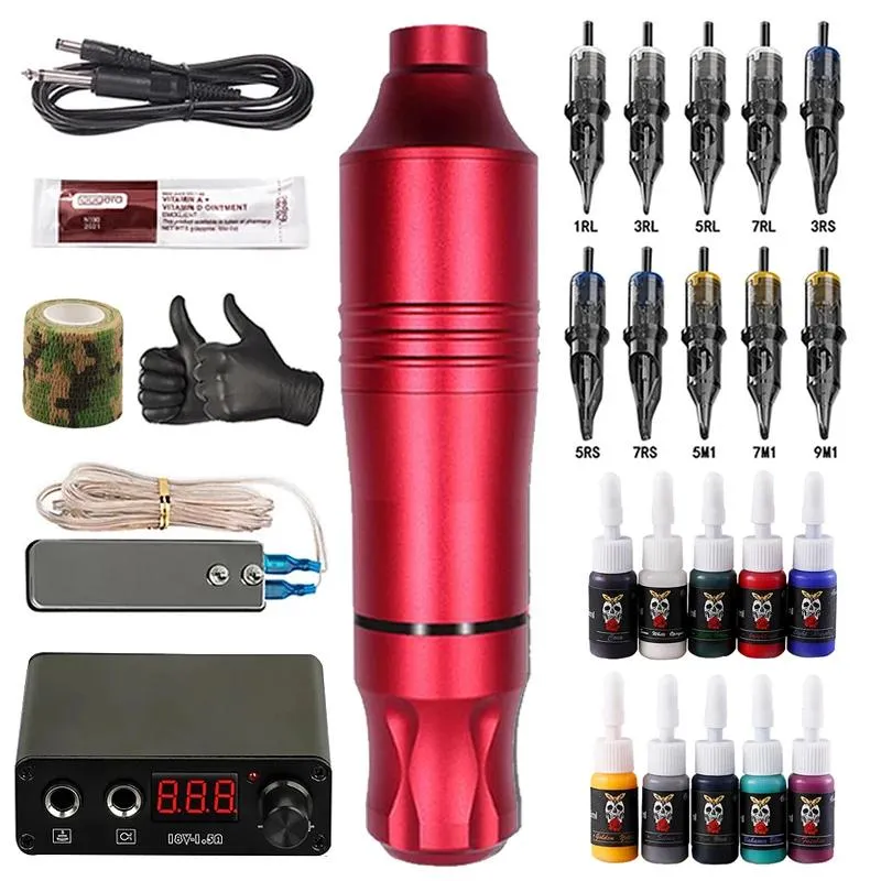 Machine Professional Tattoo Hine Kit Rotary Tattoo Hine Set Rotary Pen with Cartridges Needle Body Art for Beginners Supplies