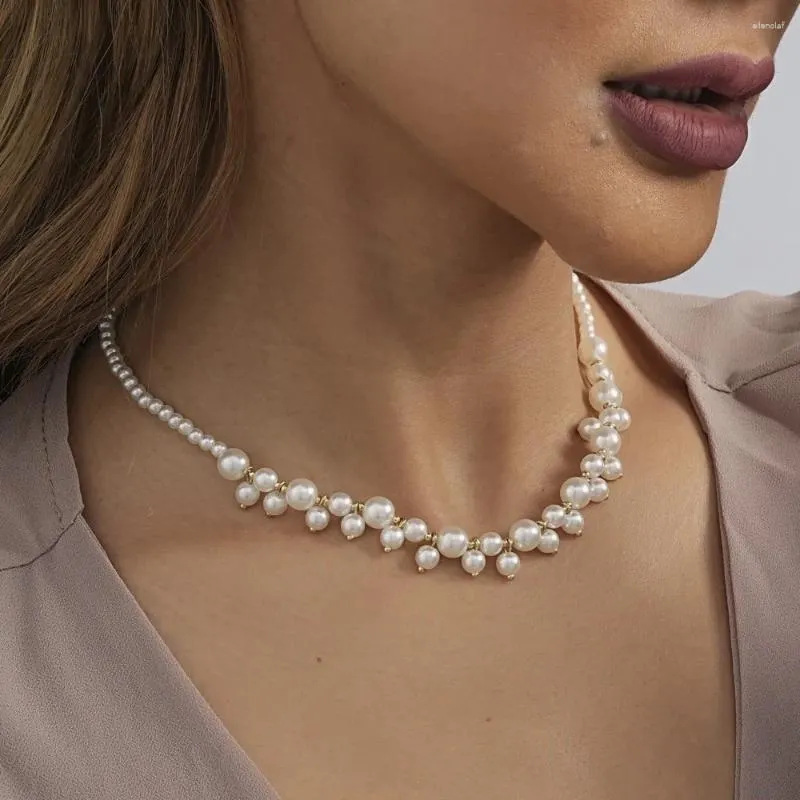 Choker High-End-runde Imitationsperlen-Halskette für Frauen, personalisierter Damen-Schlüsselbein-Schmuck, Großhandel, Direktverkauf