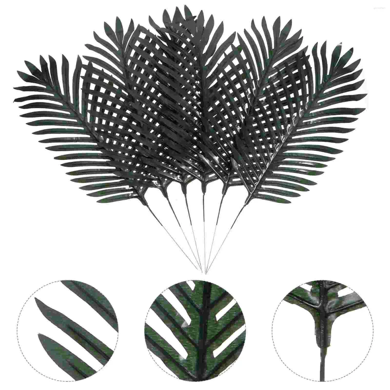 Dekorativa blommor Simulering Solros lämnar plastiska konstgjorda växter dekorerar kreativ faux djungel tema parti props bankett girland