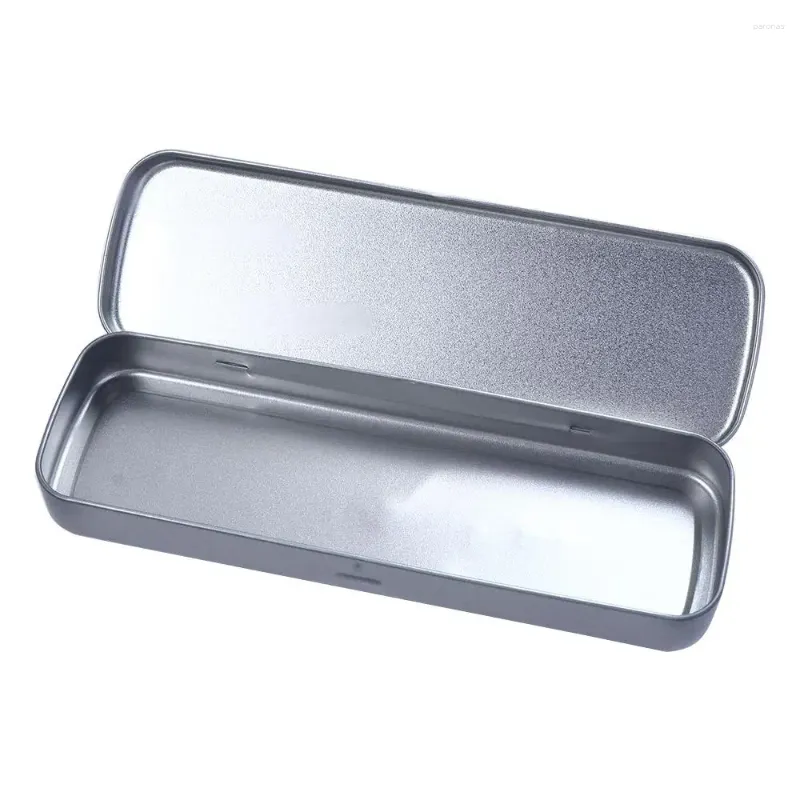 School Supplies Office Single Layer Pen Box Silver Student Pencil Case Stationery Storage