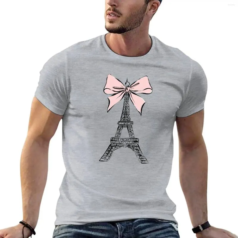 Camisetas masculinas Torre Eiffel Camiseta Roupas Estéticas Camisetas Slim Fit para Homens