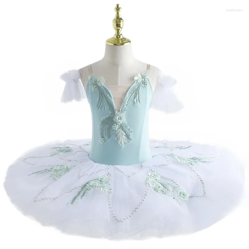 Stage Wear 2023 Vert Ballet Tutu Jupe Professionnel Costumes de danse du ventre Performance Vêtements Velours Tops Robe pour enfant