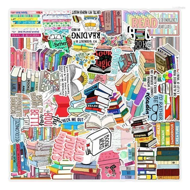 Wrap Cadeau Wrap 50pcs Autocollants de lecture mignons pour cahier Scrapbook Papeterie Kscraft Ordinateur Livre Autocollant Scrapbooking Matériel Artisanat