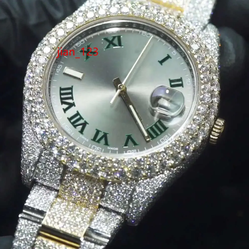 Relógio de pulso masculino ouro bling moissanite quartzo hip hop relógios de luxo diamante gelado relógio mecânico masculino