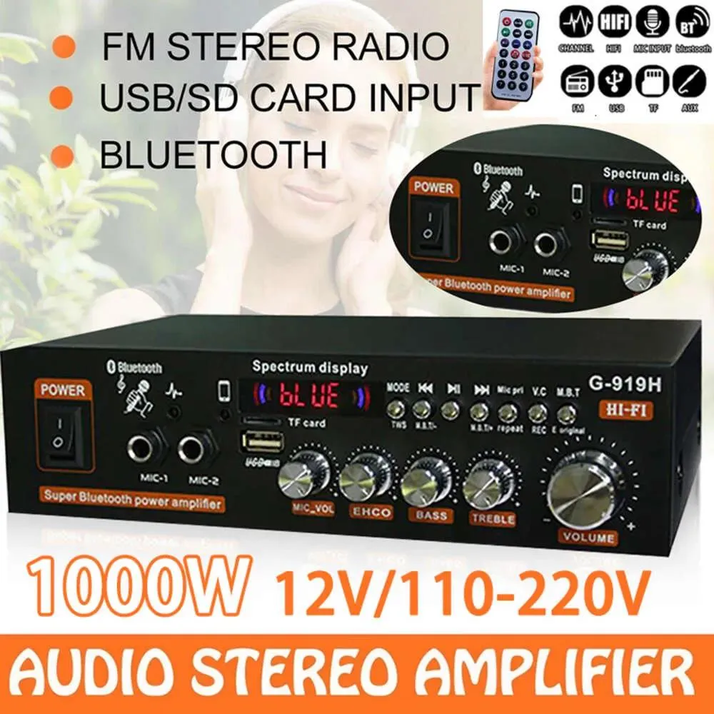 Lettore Nuovo AK35/G919H 1000W Amplificatori di potenza per auto domestiche 2 canali Bluetooth Surround Sound FM USB Telecomando Mini HIFI Stereo digitale A