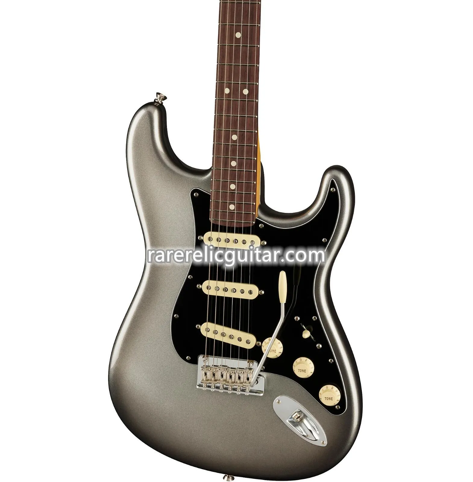 Guitare électrique professionnelle personnalisée II Silver Burst Mercury, touche en palissandre, pont Tremolo, barre Whammy