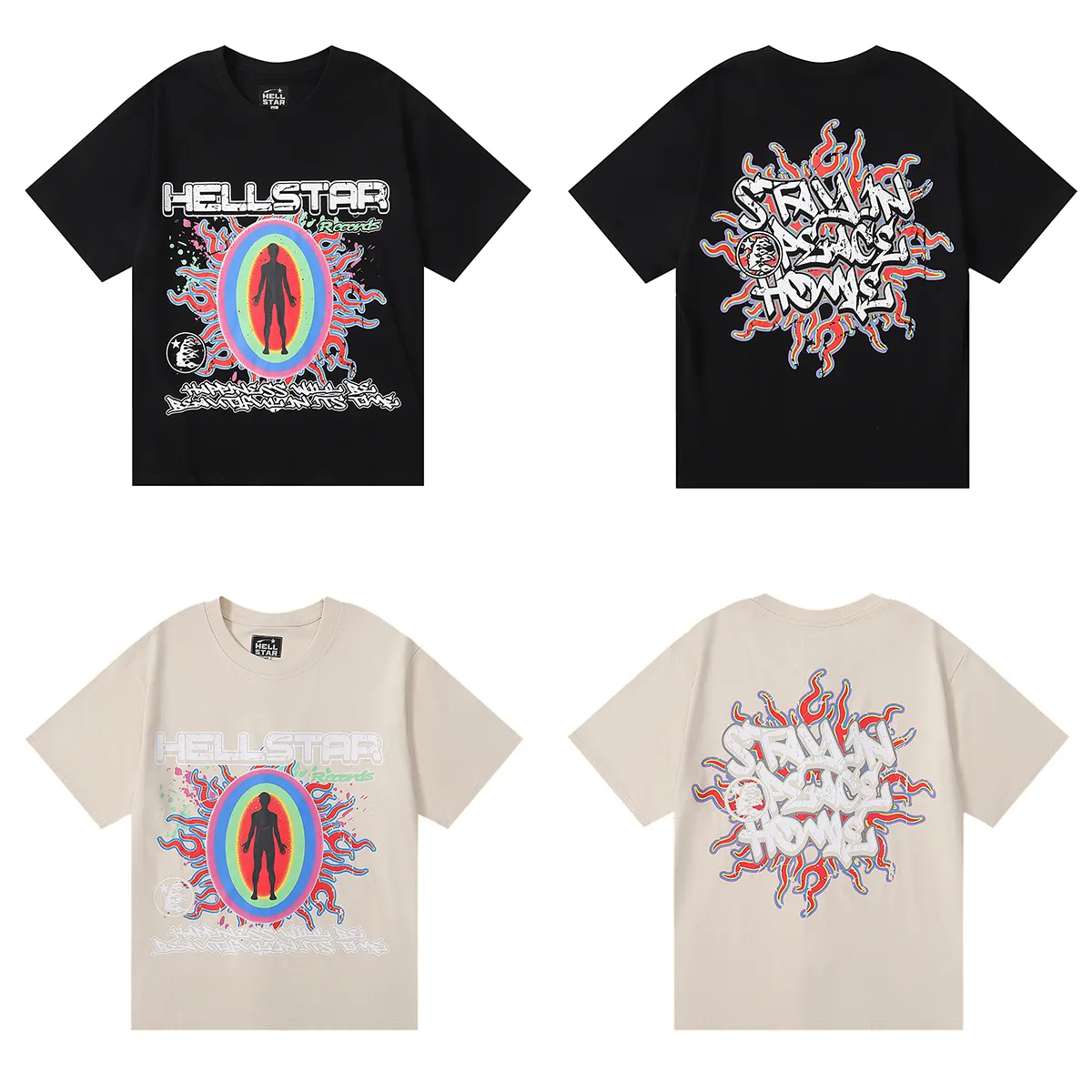 Herren T-Shirts Hellstar T-Shirt Herren Designer Hip Hop Y2K HELLSTAR Online Grafikdruck Übergroßes Rundhals-Baumwoll-T-Shirt Gothic Kurzarm-Oberteile 240327