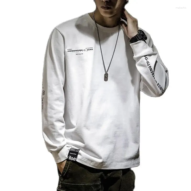 Men's Hoodies Spring And Autumn Pure Cotton Long-sleeved T-shirt Loose Oversized Sweater