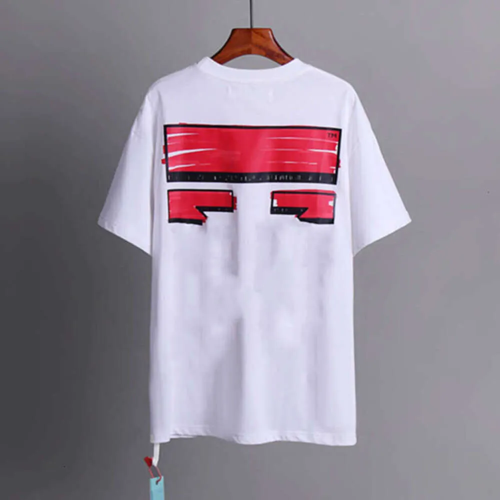 Designers Offs Hommes T-shirts Marque De Luxe T-shirts Hommes Femmes Offwhites Tops T-shirts T-shirt D'été Classique Retour Peinture Flèches Blanc T-shirt À Manches Courtes T-shirts Occasionnels T7bh