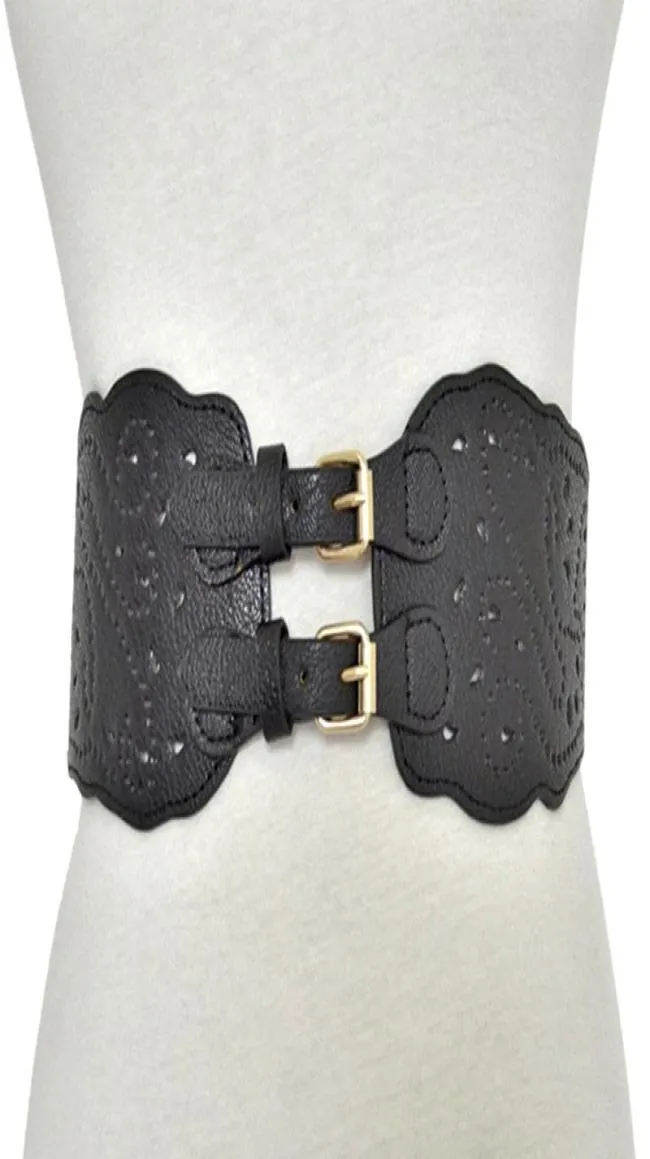 Hollow Floral Black Leather Belt Corset Belt Women Midjeband 2020 Luxury Designer Belts For Women Cummerbunds Midjeband2368793