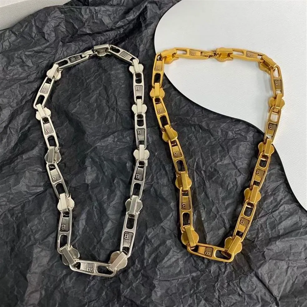 21ss nova letra B masculina e feminina emenda de titânio colar de corrente de aço hip hop rua moda jóias de luxo accesso287N