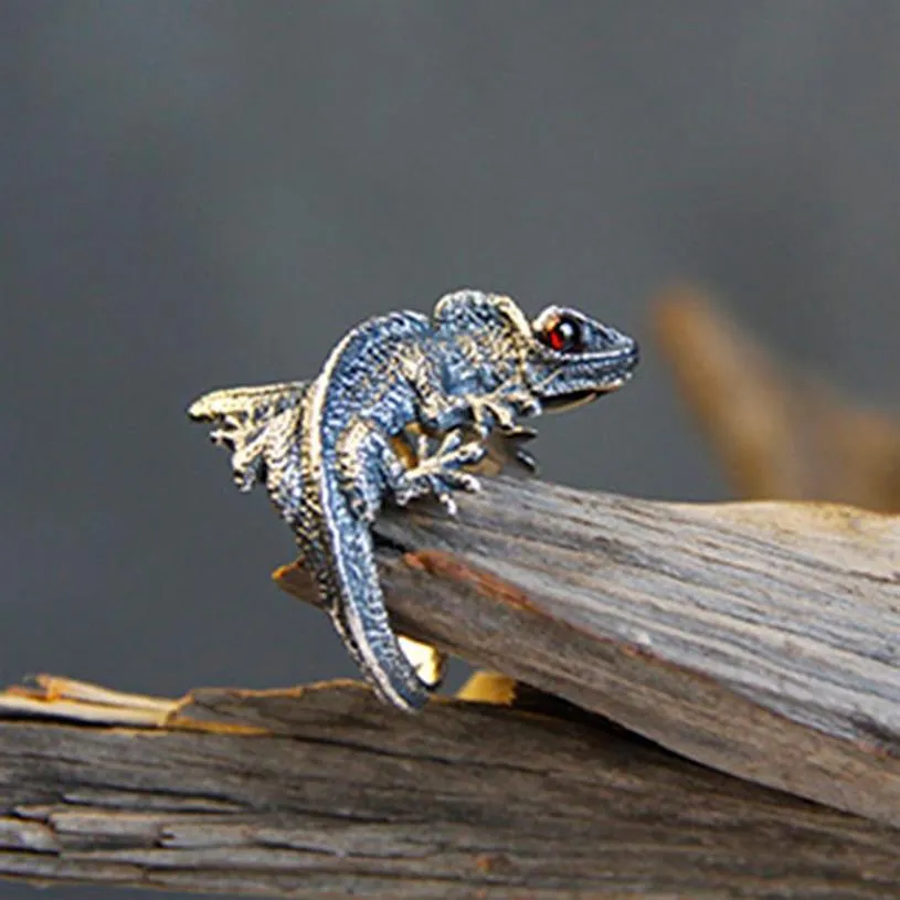Bague lézard réglable Cabrite Gecko caméléon Anole, bijoux taille idée cadeau ship187y