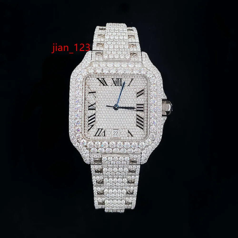 Luxus Custom ICED Out VVS 1/VS1 GRA Zertifizierte Antwort mit Moissanite Diamond Buss Down HipHop Juwelry Watch Pass Tester