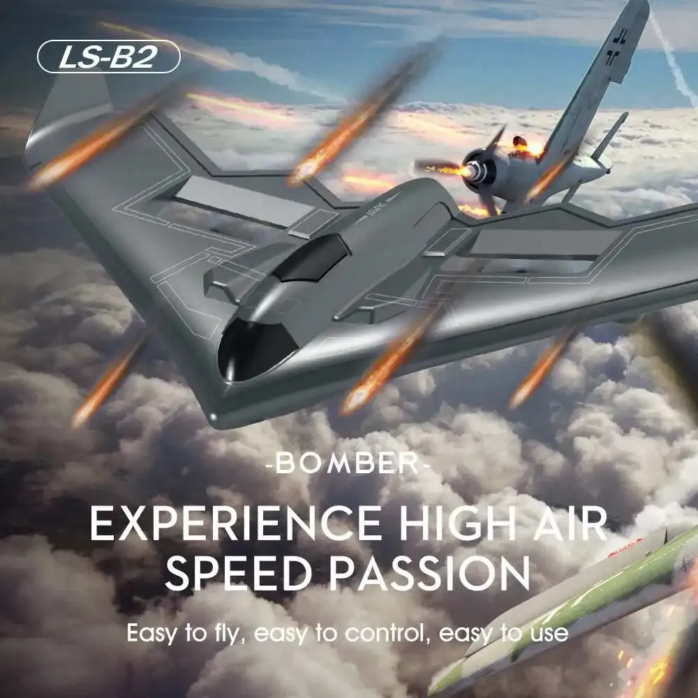 LSB2 STEALTH BOMBER SLIDER PLAMION ZYSKAMI z LED 2CH WINGSPAN Rzut Rc Aircraft 24G Pilot Control Drone Drone Toys 231229