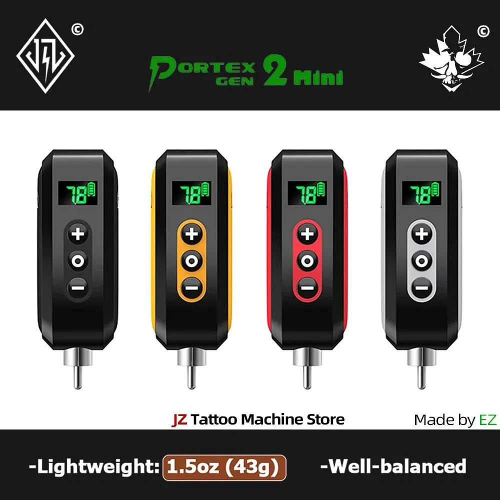 Maskin Portex Gen2 Mini Ultralight Wireless Battery Power Pack med LED Digital Display för RCA Rotary Tattoo Hine Pen Supply