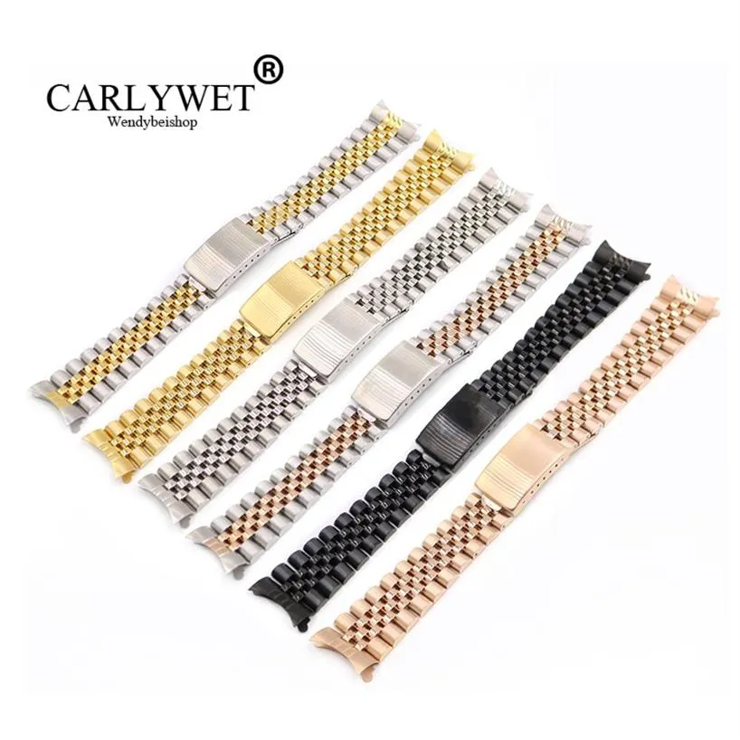 20mm Whole Hollow Curved End Solid Screw Links Replacement Watch Band Strap Old Style Jubilee Dayjust2616