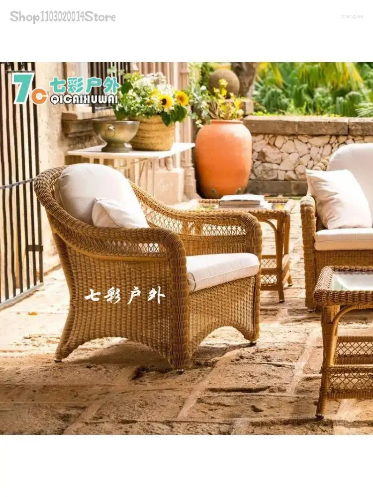 Camp Furniture Outdoor Sofa Patio Villa Rattan Leisure El Terrace Garden Balcony Chair Combination