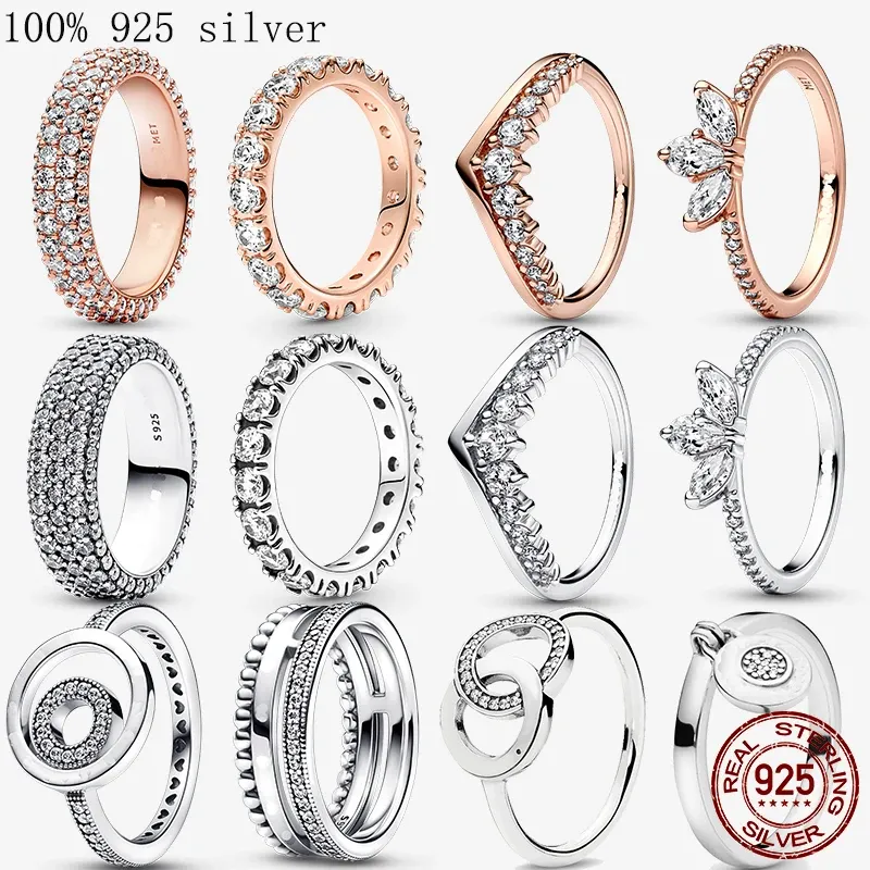 Authentic fit women rings charms charm Stackable infinite Heart Flower